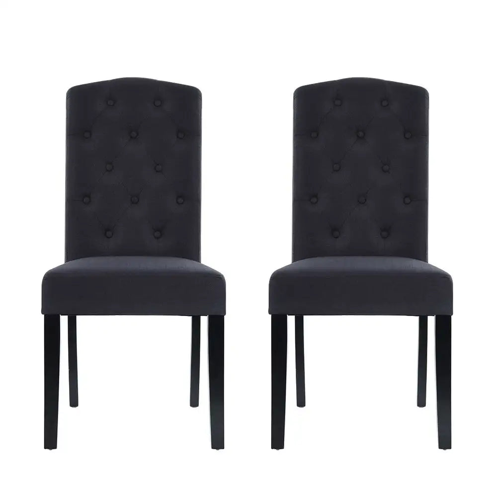 Artiss Dining Chairs Grey Fabric Set of 2 Dansk - Furniture > Dining