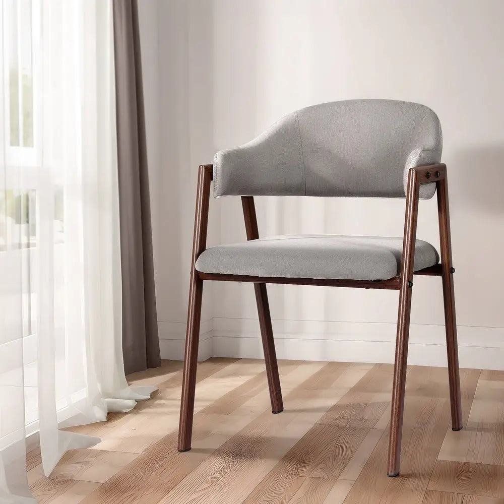 Artiss Dining Chairs Grey Linen Fabric Set Of 2 Nadi - Furniture > Bar Stools & Chairs