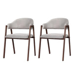 Artiss Dining Chairs Grey Linen Fabric Set Of 2 Nadi - Furniture > Bar Stools & Chairs