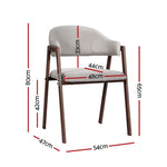Artiss Dining Chairs Grey Linen Fabric Set Of 2 Nadi - Furniture > Bar Stools & Chairs
