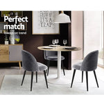 Artiss Dining Chairs Grey Velvet Set of 2 Charles - Furniture > Dining