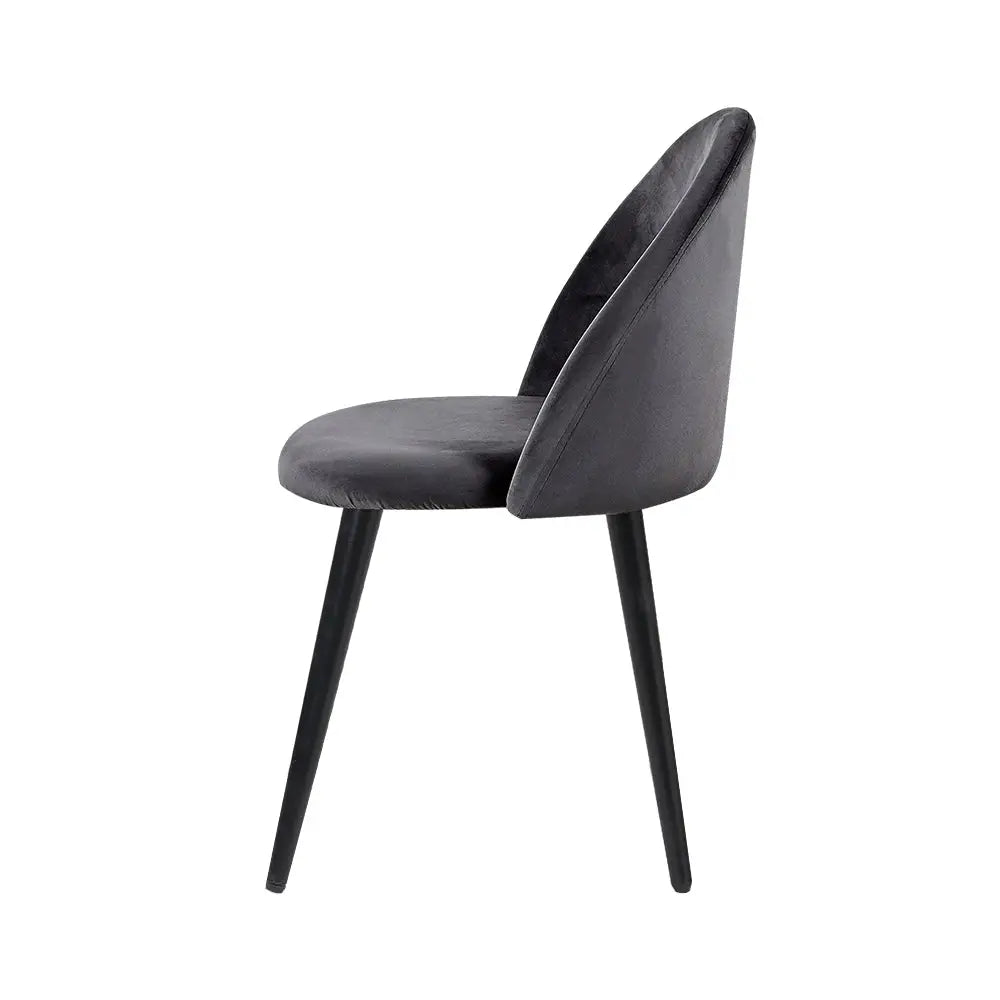 Artiss Dining Chairs Grey Velvet Set of 2 Charles - Furniture > Dining