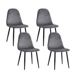 Artiss Dining Chairs Grey Velvet Set of 4 Nova - Furniture > Dining