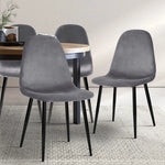 Artiss Dining Chairs Grey Velvet Set of 4 Nova - Furniture > Dining