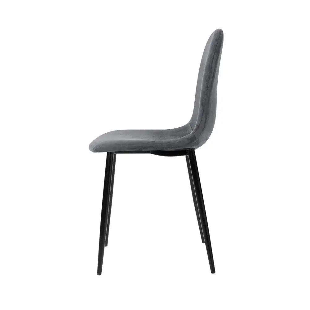 Artiss Dining Chairs Grey Velvet Set of 4 Nova - Furniture > Dining