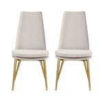 Artiss Dining Chairs High-back Beige Set of 2 Sunnie - Furniture > Bar Stools & Chairs