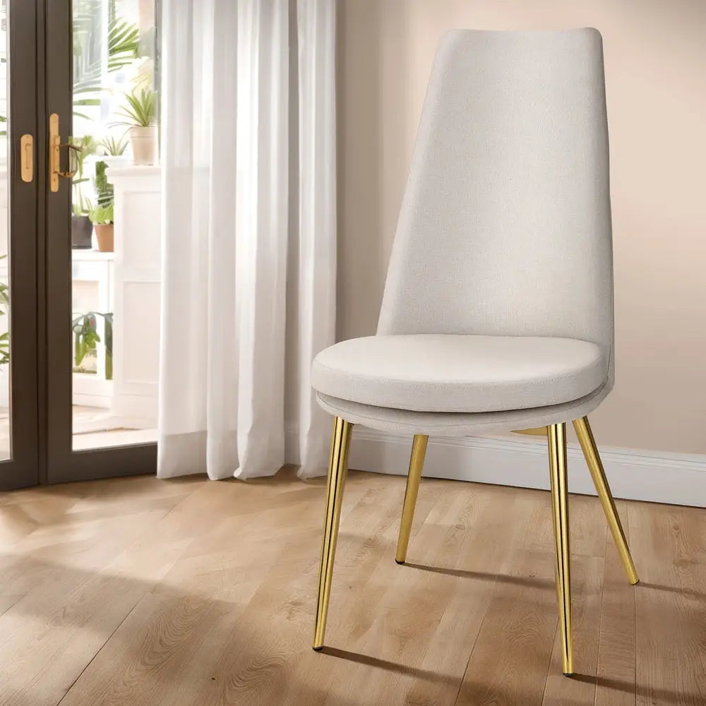 Artiss Dining Chairs High-back Beige Set of 2 Sunnie - Furniture > Bar Stools & Chairs