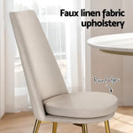 Artiss Dining Chairs High-back Beige Set of 2 Sunnie - Furniture > Bar Stools & Chairs