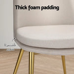 Artiss Dining Chairs High-back Beige Set of 2 Sunnie - Furniture > Bar Stools & Chairs