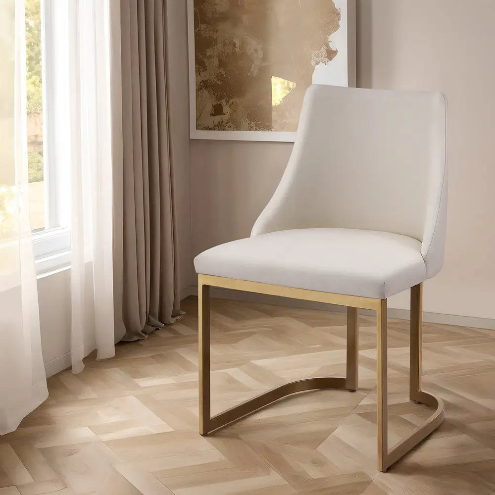 Artiss Dining Chairs Linen Fabric Beige Set Of 2 Balen - Furniture > Dining