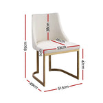 Artiss Dining Chairs Linen Fabric Beige Set Of 2 Balen - Furniture > Dining