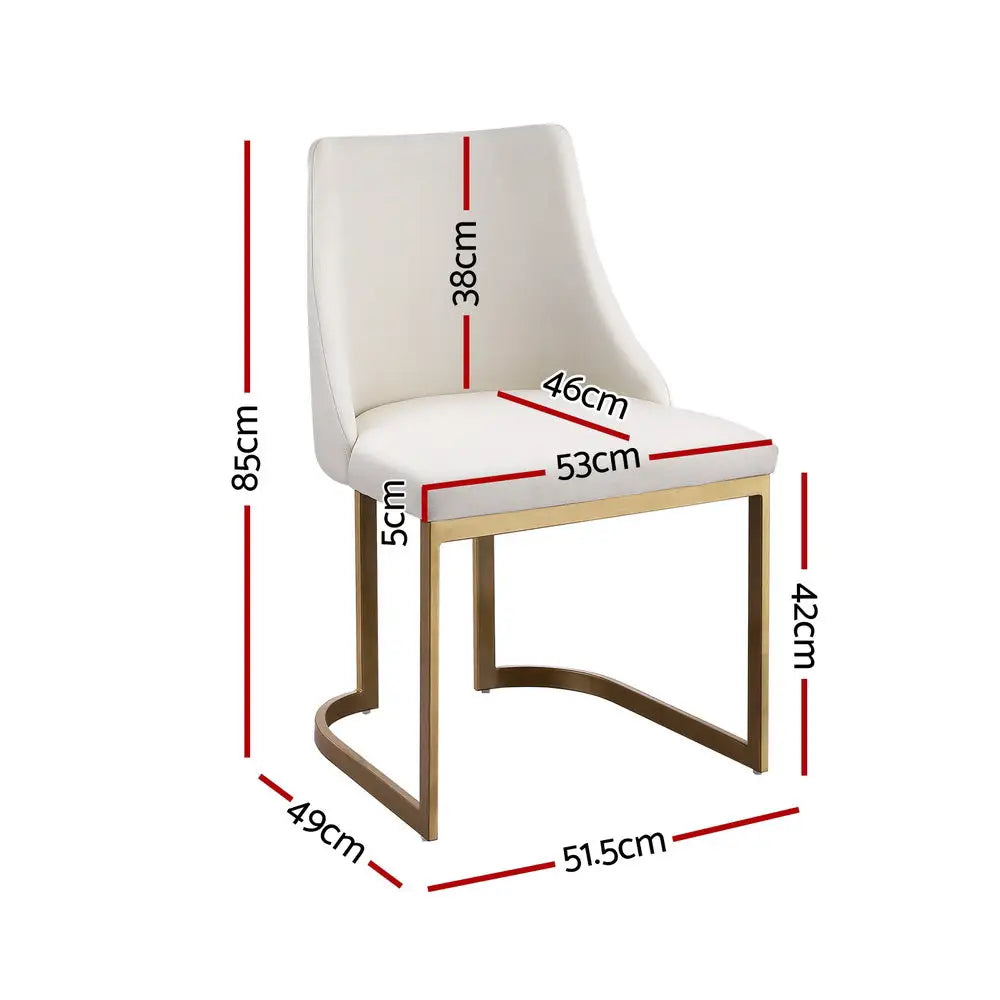 Artiss Dining Chairs Linen Fabric Beige Set Of 2 Balen - Furniture > Dining