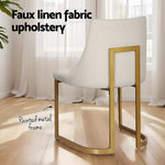 Artiss Dining Chairs Linen Fabric Beige Set Of 2 Balen - Furniture > Dining