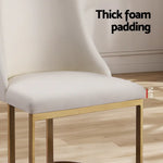 Artiss Dining Chairs Linen Fabric Beige Set Of 2 Balen - Furniture > Dining