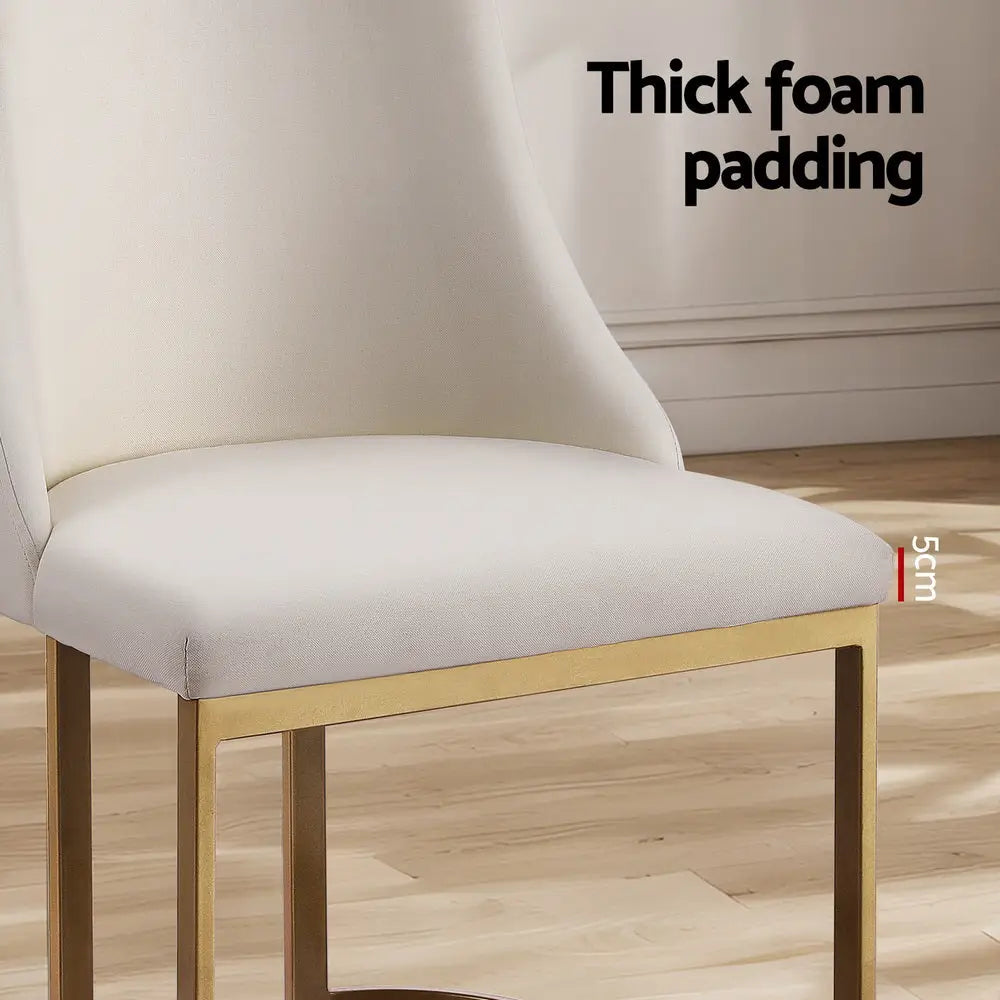 Artiss Dining Chairs Linen Fabric Beige Set Of 2 Balen - Furniture > Dining