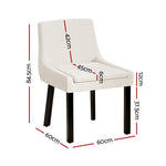 Artiss dining chairs set of 2 beige corduroy - Furniture > Bar Stools & Chairs