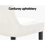 Artiss dining chairs set of 2 beige corduroy - Furniture > Bar Stools & Chairs