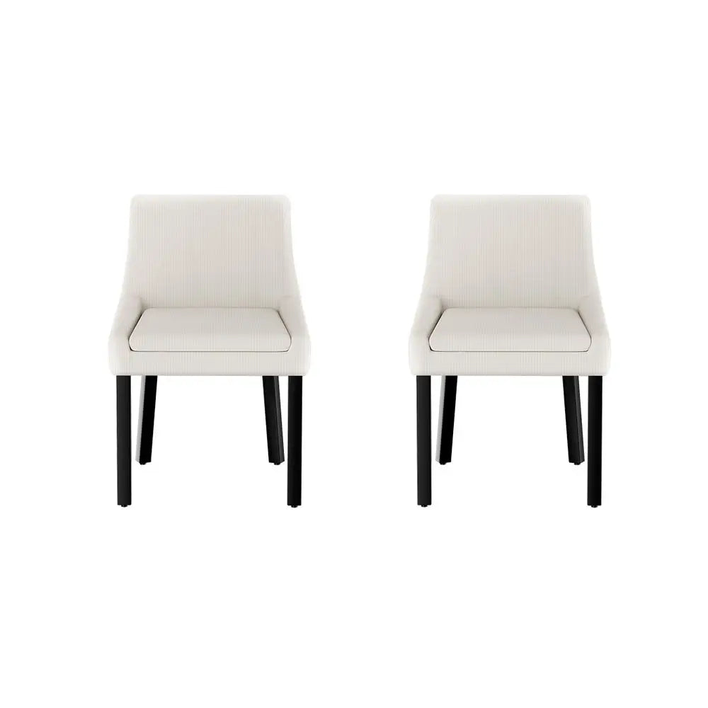 Artiss dining chairs set of 2 beige corduroy - Furniture > Bar Stools & Chairs