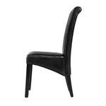 Artiss Dining Chairs Set of 2 Leather Parsons Chair Black - Furniture > Bar Stools & Chairs > Table & Bar Stools