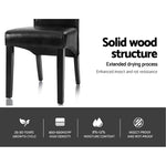 Artiss Dining Chairs Set of 2 Leather Parsons Chair Black - Furniture > Bar Stools & Chairs > Table & Bar Stools