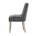 Artiss Dining Chairs Set of 2 Linen French Provincial Grey - Furniture > Dining > Dining Set