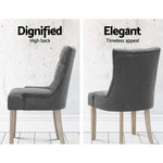 Artiss Dining Chairs Set of 2 Linen French Provincial Grey - Furniture > Dining > Dining Set