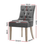 Artiss Dining Chairs Set of 2 Linen French Provincial Grey - Furniture > Dining > Dining Set