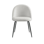 Artiss Dining Chairs Set of 2 Sherpa Boucle White - Furniture > Dining > Dining Set
