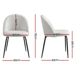 Artiss Dining Chairs Set of 2 Sherpa Boucle White - Furniture > Dining > Dining Set