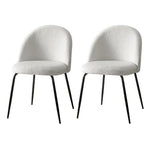 Artiss Dining Chairs Set of 2 Sherpa Boucle White - Furniture > Dining > Dining Set