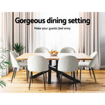 Artiss Dining Chairs Set of 2 Sherpa Boucle White - Furniture > Dining > Dining Set