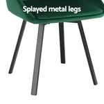 Artiss Dining Chairs Set of 2 Velvet Swivel Base Green - Furniture > Outdoor > Outdoor Chairs