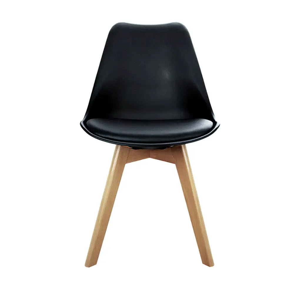 Artiss Dining Chairs Set of 4 Black Leather DSW - Furniture > Dining