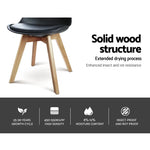 Artiss Dining Chairs Set of 4 Black Leather DSW - Furniture > Dining