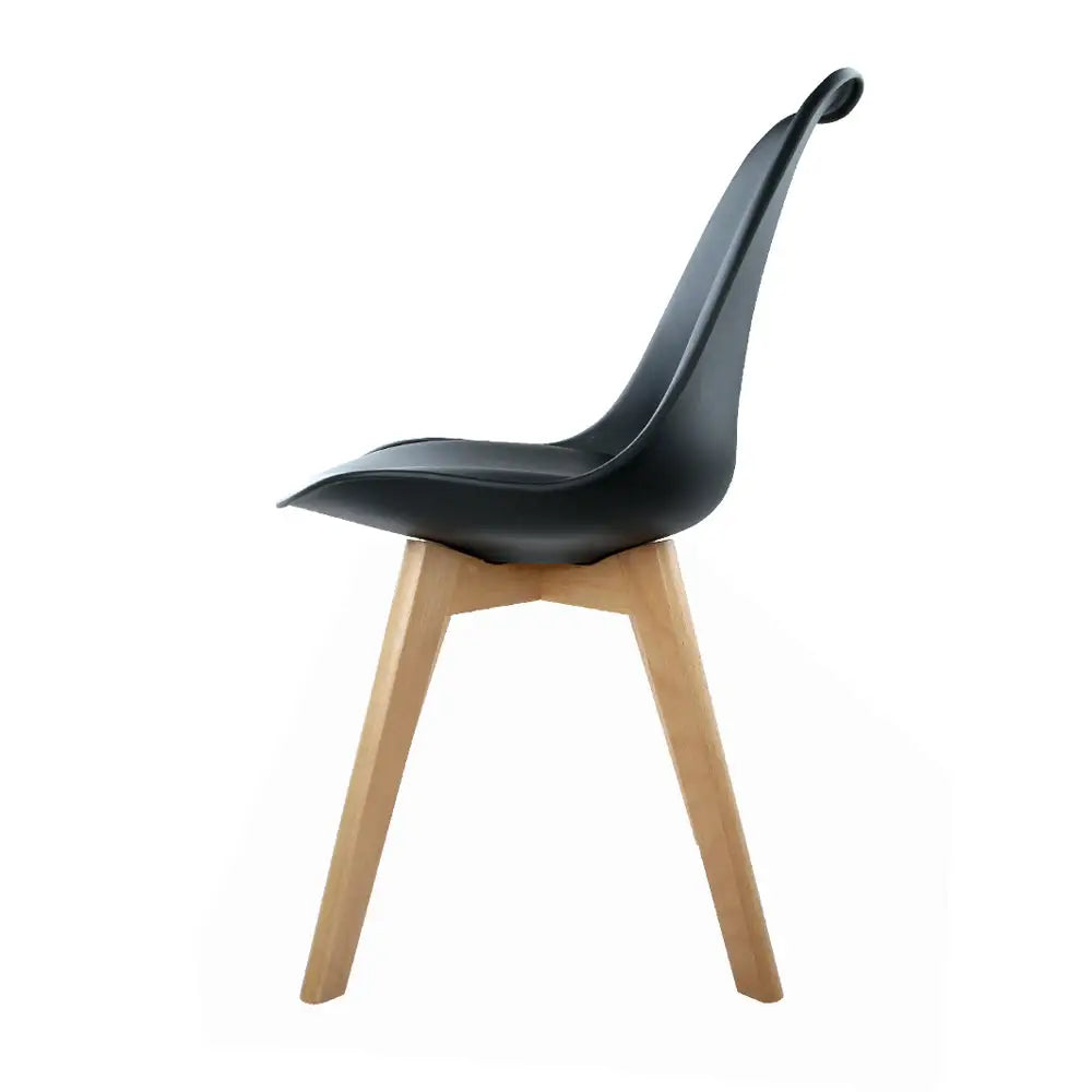 Artiss Dining Chairs Set of 4 Black Leather DSW - Furniture > Dining