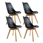 Artiss Dining Chairs Set of 4 Black Leather DSW - Furniture > Dining