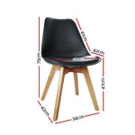 Artiss Dining Chairs Set of 4 Black Leather DSW - Furniture > Dining