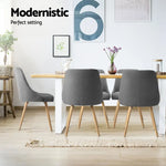 Artiss Dining Chairs Set of 4 Fabric Wooden Grey - Furniture > Dining > Kitchen & Dining Chairs