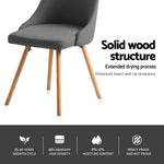 Artiss Dining Chairs Set of 4 Fabric Wooden Grey - Furniture > Dining > Kitchen & Dining Chairs