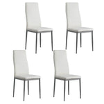 Artiss Dining Chairs Set of 4 Leather Channel Tufted White - Furniture > Dining > Kitchen & Dining Chairs