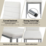 Artiss Dining Chairs Set of 4 Leather Channel Tufted White - Furniture > Dining > Kitchen & Dining Chairs