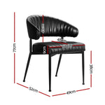 Artiss Dining Chairs Set of 4 Leather Hollow Armchair Black - Furniture > Dining > Kitchen & Dining Chairs
