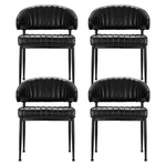Artiss Dining Chairs Set of 4 Leather Hollow Armchair Black - Furniture > Dining > Kitchen & Dining Chairs