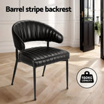 Artiss Dining Chairs Set of 4 Leather Hollow Armchair Black - Furniture > Dining > Kitchen & Dining Chairs