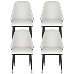 Artiss Dining Chairs Set of 4 Leather Seat Beige and Black - Furniture > Dining > Kitchen & Dining Chairs