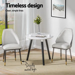 Artiss Dining Chairs Set of 4 Leather Seat Beige and Black - Furniture > Dining > Kitchen & Dining Chairs