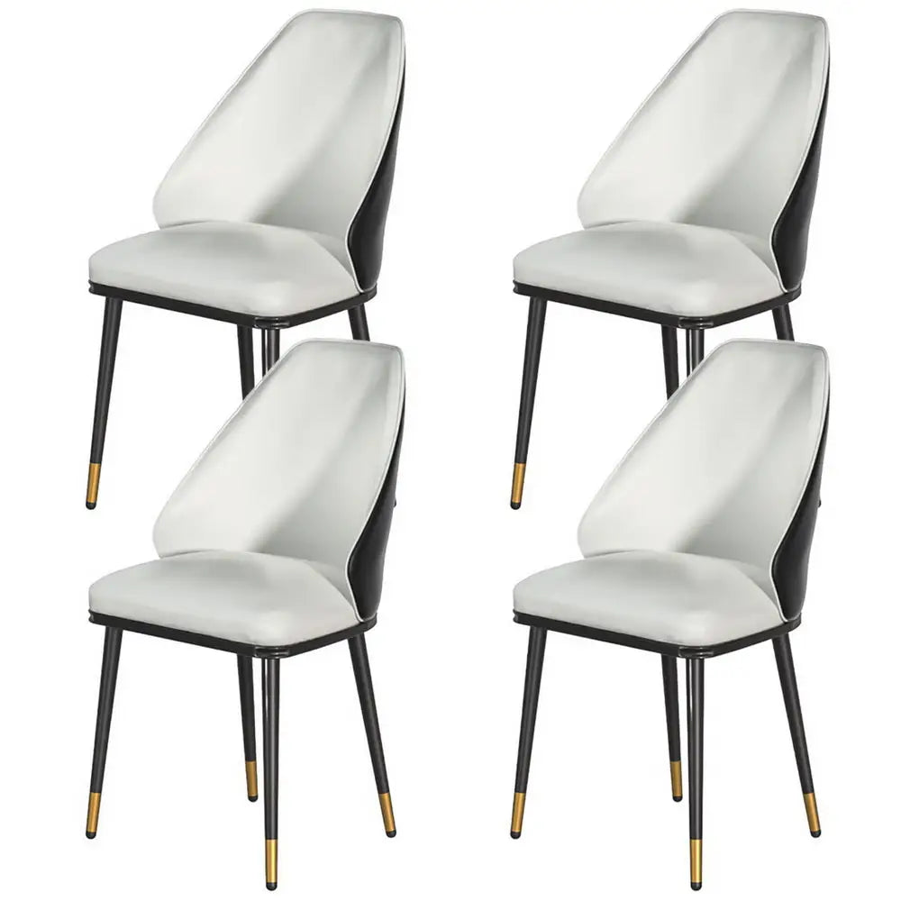 Artiss Dining Chairs Set of 4 Leather Seat Beige and Black - Furniture > Dining > Kitchen & Dining Chairs