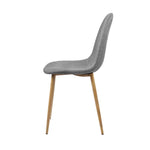Artiss Dining Chairs Set of 4 Linen Curved Slope Grey - Furniture > Dining > Dining Set