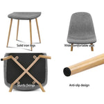 Artiss Dining Chairs Set of 4 Linen Curved Slope Grey - Furniture > Dining > Dining Set