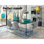 Artiss Dining Chairs Set of 4 Linen Curved Slope Grey - Furniture > Dining > Dining Set